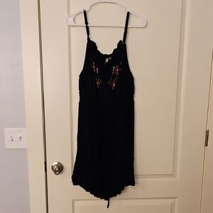 Black Floral Embroidered Dress